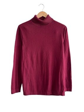 Code Bleu Cotton Cashmere Wine Red Turtleneck Sweater